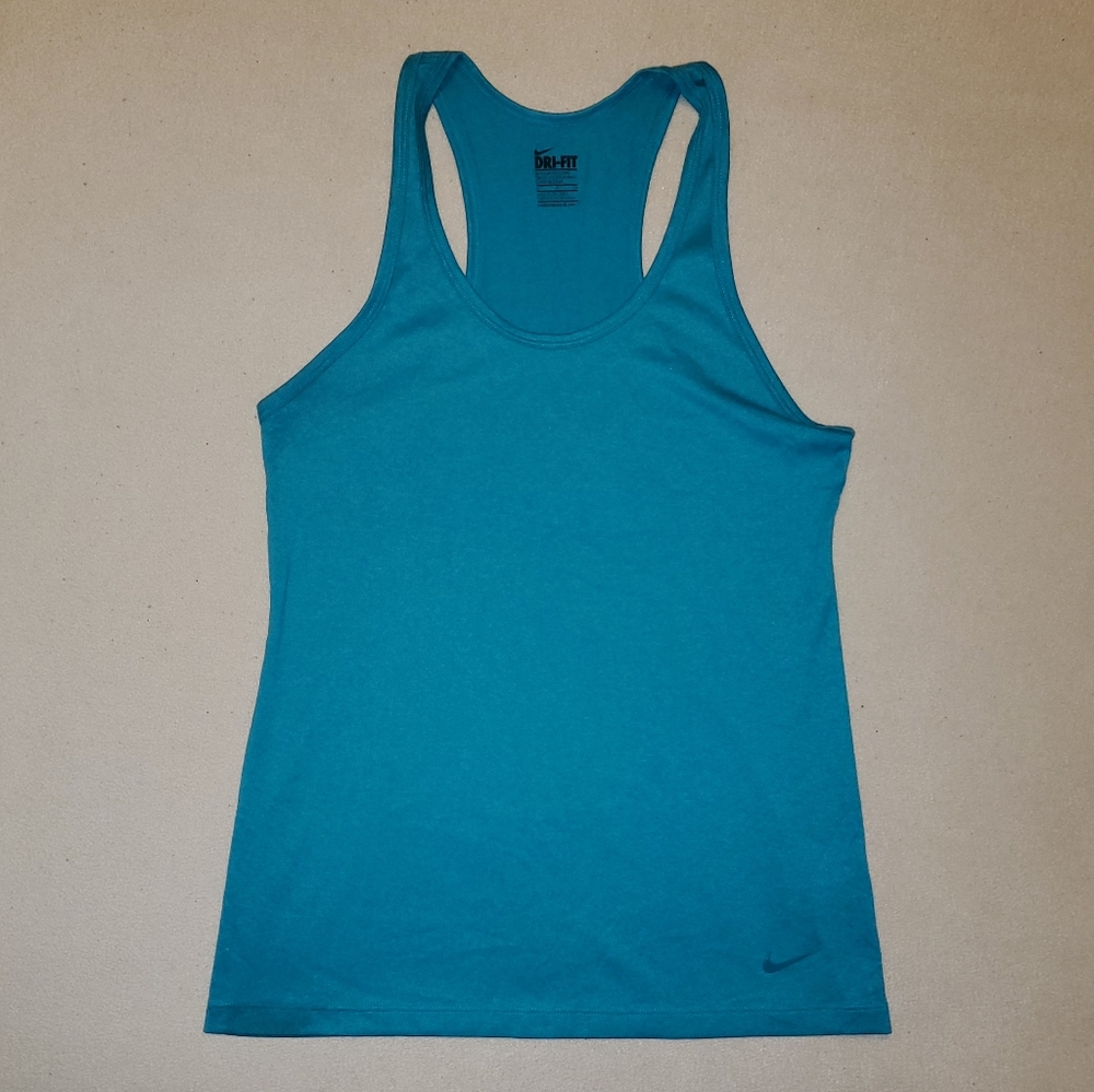 NWOT Nike Dri-Fit Athletic Aqua Blue Racerback Tank Top Women's